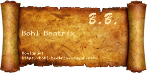 Bohl Beatrix névjegykártya