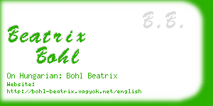 beatrix bohl business card